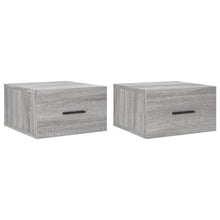 Nachtkastjes 2 st wandgemonteerd 35x35x20 cm grijs sonoma eiken