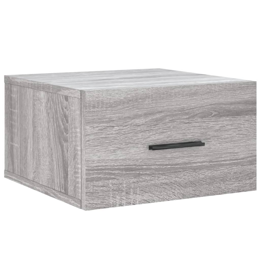 Nachtkastjes 2 st wandgemonteerd 35x35x20 cm grijs sonoma eiken