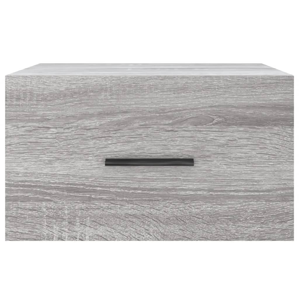 Nachtkastjes 2 st wandgemonteerd 35x35x20 cm grijs sonoma eiken