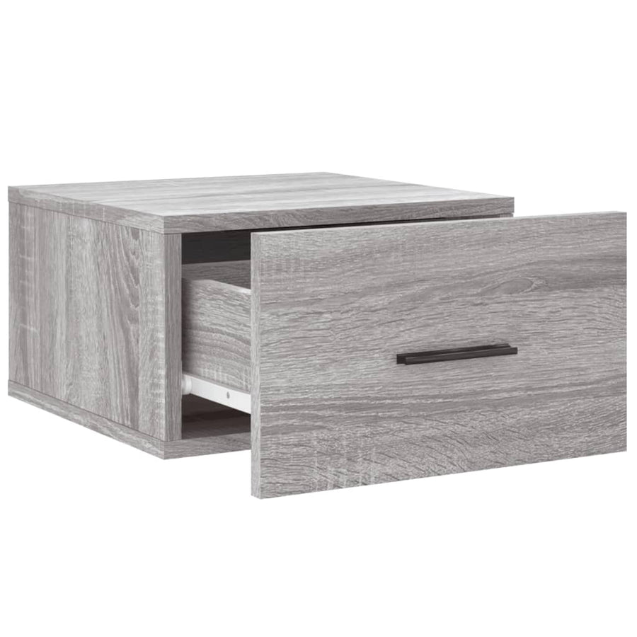Nachtkastjes 2 st wandgemonteerd 35x35x20 cm grijs sonoma eiken