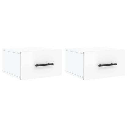 Nachtkastjes 2 St Wandgemonteerd 35X35X20 Cm Hoogglans Wit