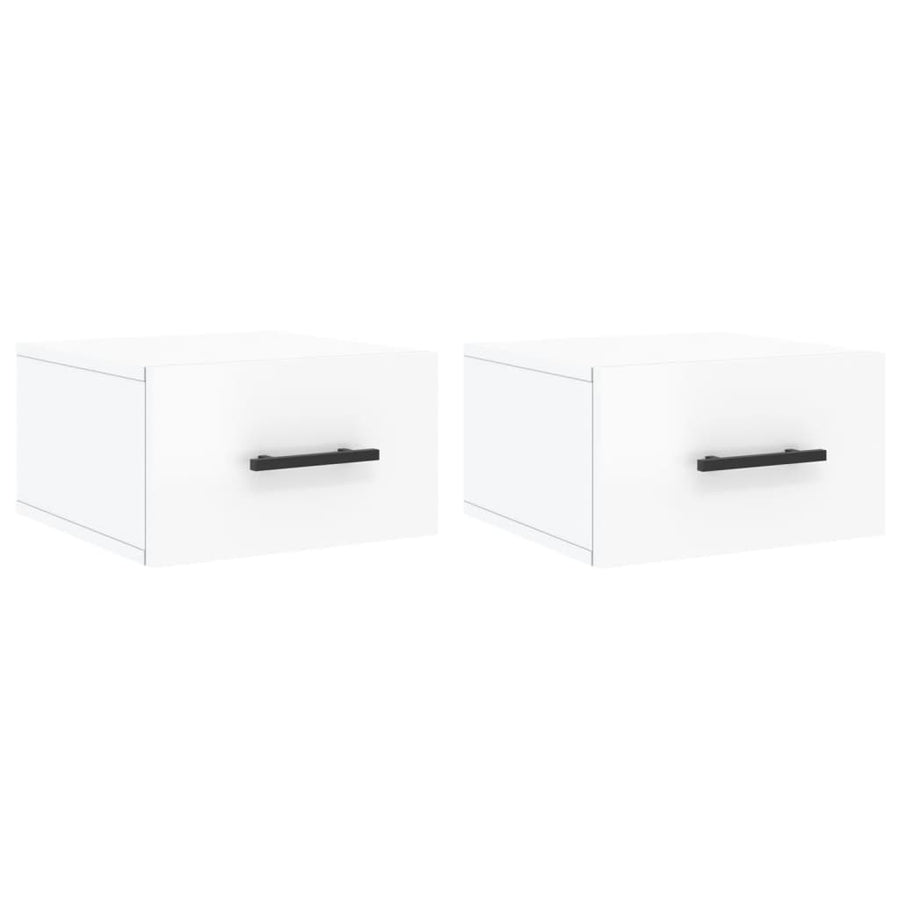 Nachtkastjes 2 St Wandgemonteerd 35X35X20 Cm Hoogglans Wit