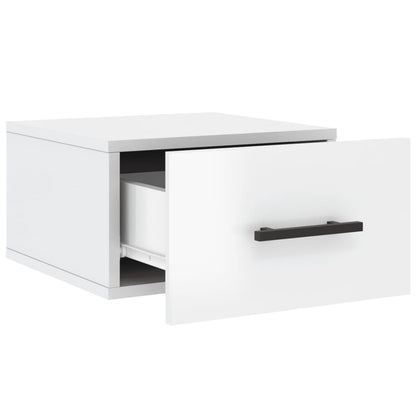 Nachtkastjes 2 St Wandgemonteerd 35X35X20 Cm Hoogglans Wit