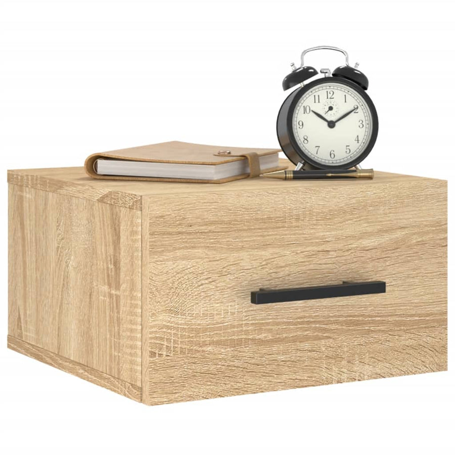 Nachtkastje Wandgemonteerd 35X35X20 Cm Kleurig 1 Sonoma eiken