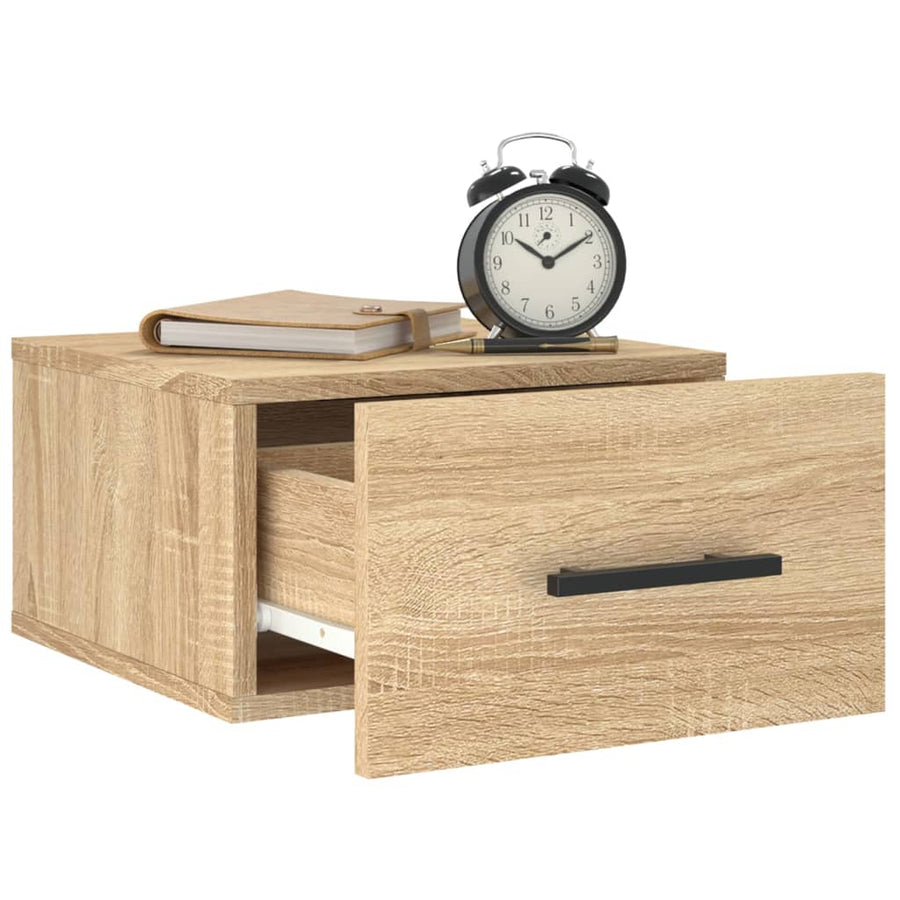 Nachtkastje Wandgemonteerd 35X35X20 Cm Kleurig 1 Sonoma eiken