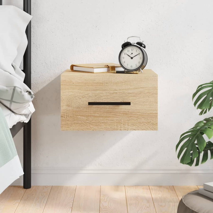 Nachtkastje Wandgemonteerd 35X35X20 Cm Kleurig 1 Sonoma eiken