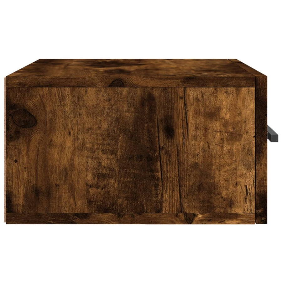 Nachtkastje Wandgemonteerd 35X35X20 Cm Gerookt Eikenkleurig