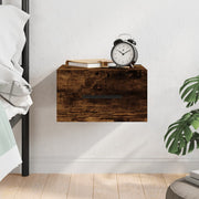 Wall-mounted bedside table 35x35x20 cm smoked oak finish