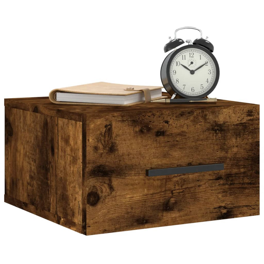 Nachtkastjes 2 St Wandgemonteerd 35X35X20 Cm Gerookt Eikenkleur