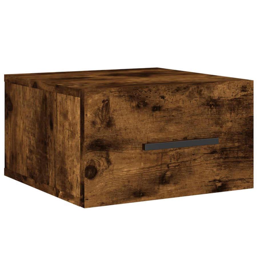 Nachtkastjes 2 St Wandgemonteerd 35X35X20 Cm Gerookt Eikenkleur