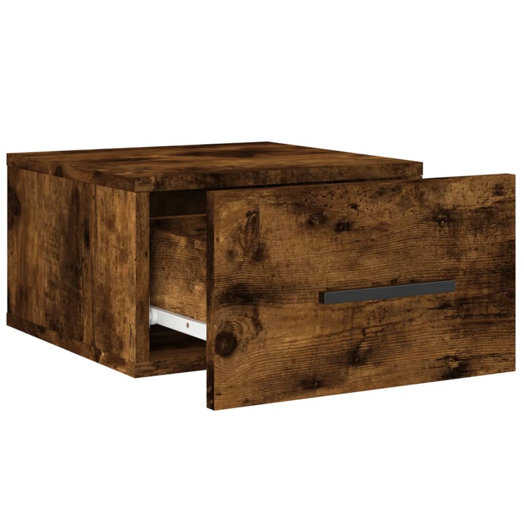 Nachtkastjes 2 St Wandgemonteerd 35X35X20 Cm Gerookt Eikenkleur