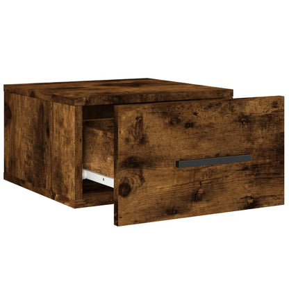 Nachtkastjes 2 St Wandgemonteerd 35X35X20 Cm Gerookt Eikenkleur