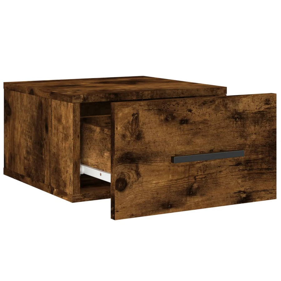 Nachtkastjes 2 St Wandgemonteerd 35X35X20 Cm Gerookt Eikenkleur
