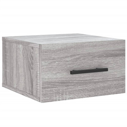 Nachtkastje Wandgemonteerd 35X35X20 Cm Eikenkleur 1 Grijs sonoma