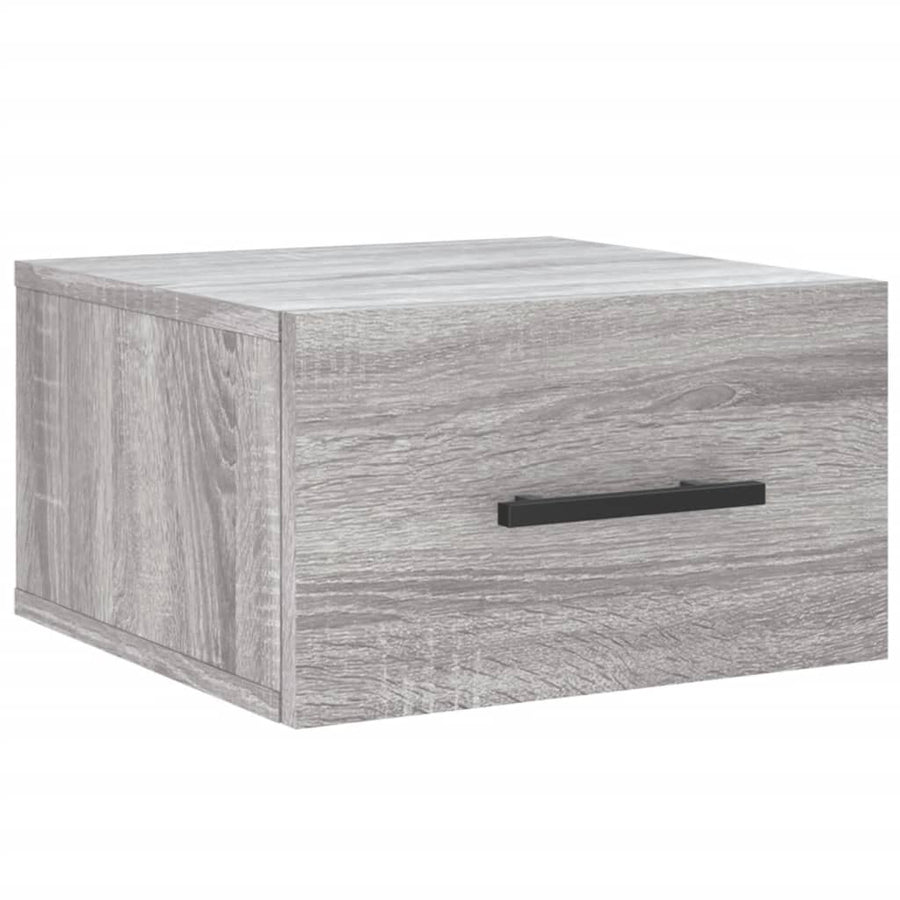 Nachtkastje Wandgemonteerd 35X35X20 Cm Eikenkleur 1 Grijs sonoma