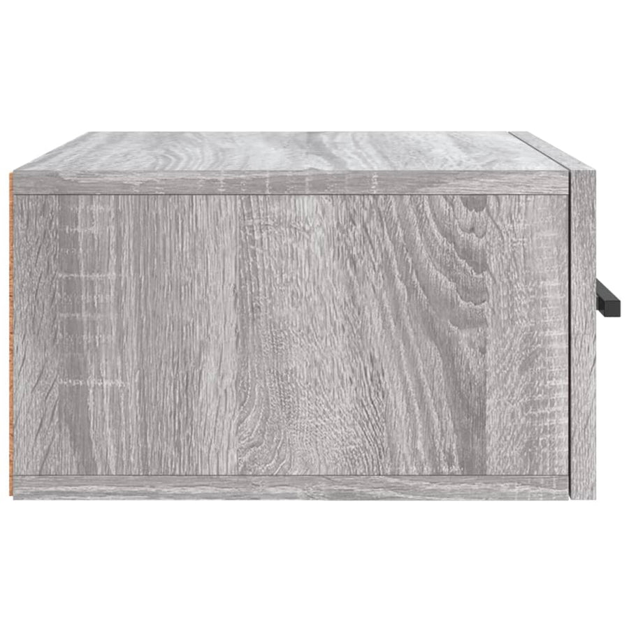 Nachtkastje Wandgemonteerd 35X35X20 Cm Eikenkleur 1 Grijs sonoma