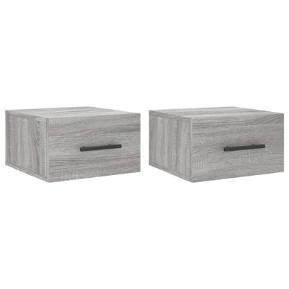 Nachtkastjes 2 St Wandgemonteerd 35X35X20 Cm Grijs Sonoma Eiken