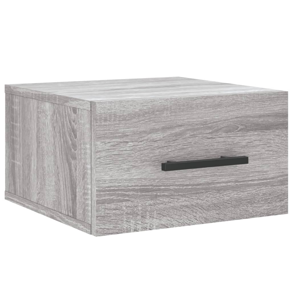 Nachtkastjes 2 St Wandgemonteerd 35X35X20 Cm Grijs Sonoma Eiken