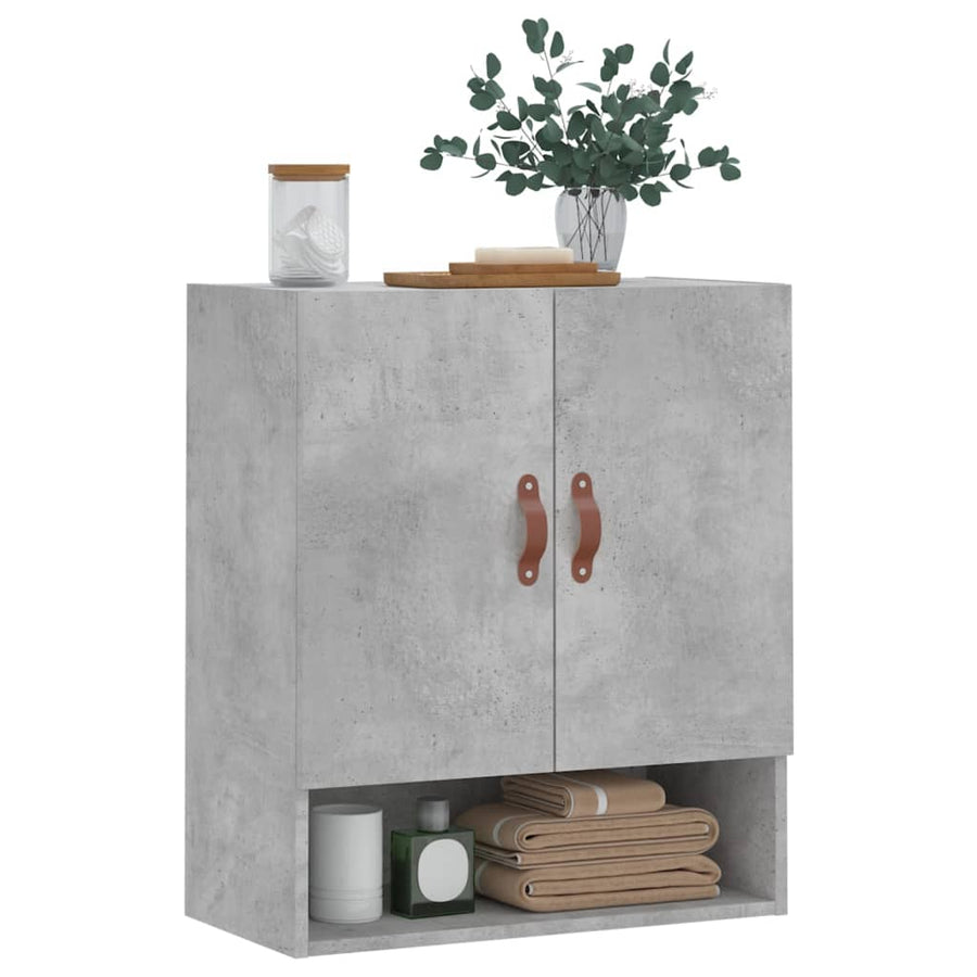 Wandkast 60X31X70 Cm Bewerkt Hout Betongrijs