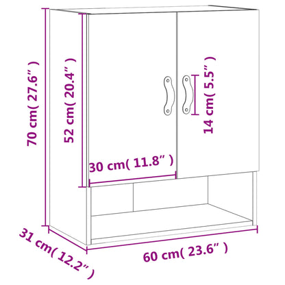 Wandkast 60X31X70 Cm Bewerkt Hout Betongrijs