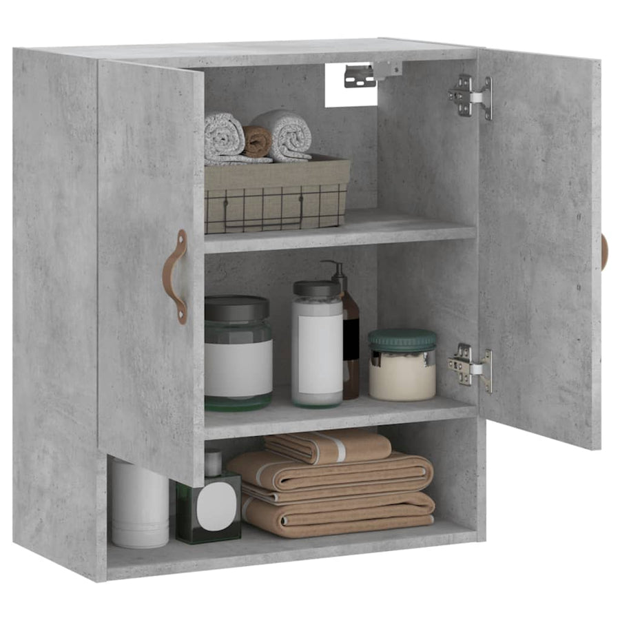 Wandkast 60X31X70 Cm Bewerkt Hout Betongrijs