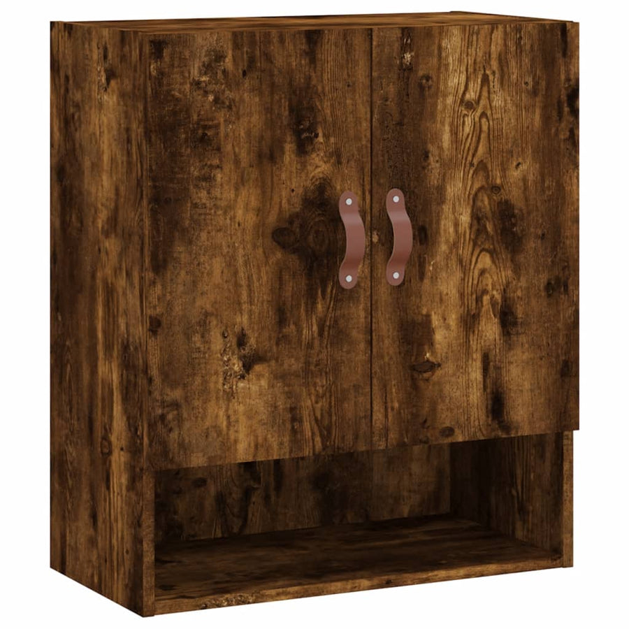 Wandkast 60X31X70 Cm Bewerkt Hout Kleurig Gerookt eiken