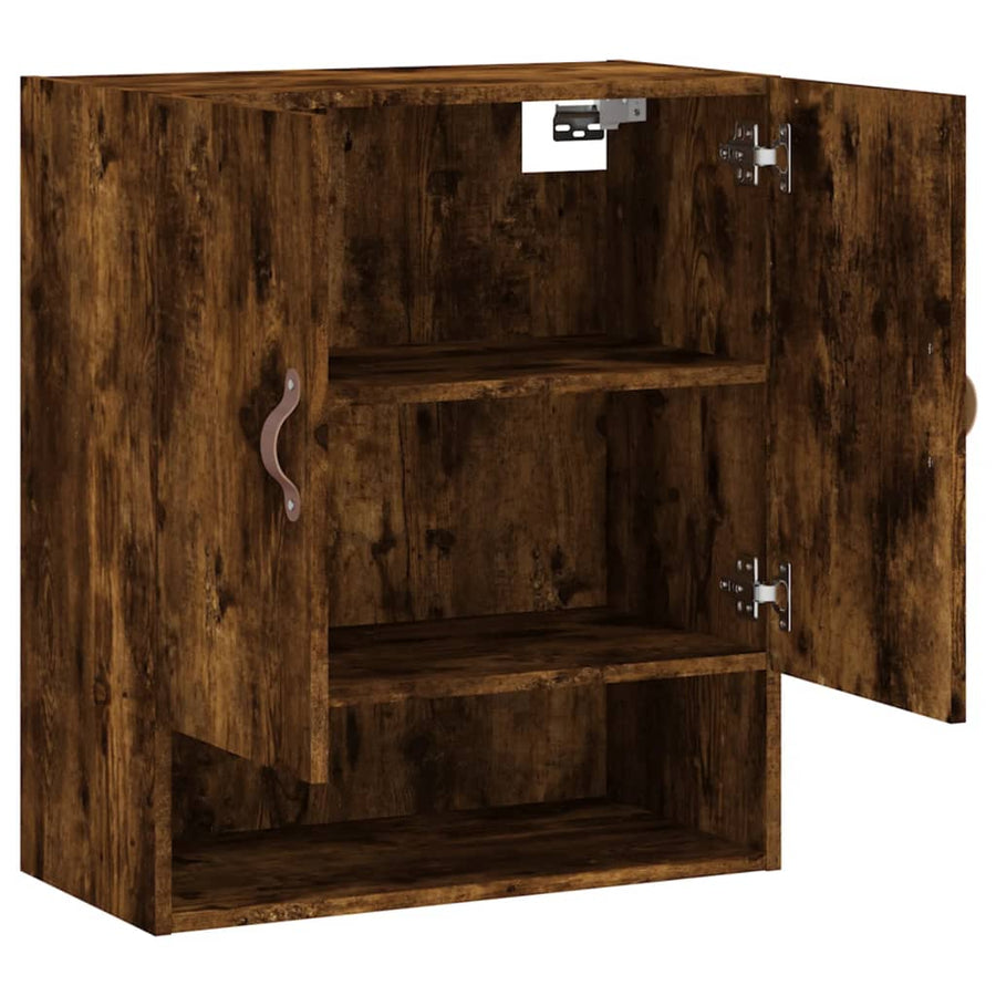 Wandkast 60X31X70 Cm Bewerkt Hout Kleurig Gerookt eiken