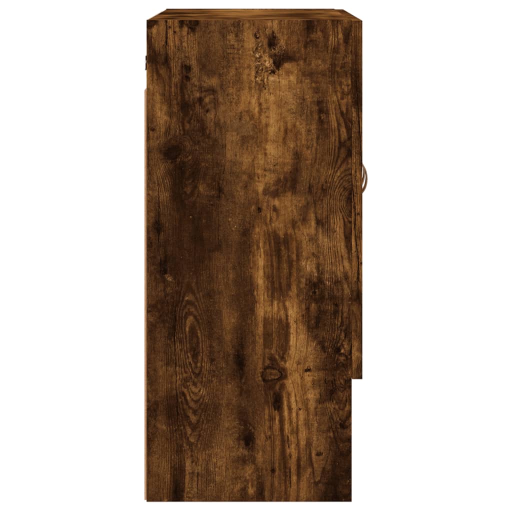 Wandkast 60X31X70 Cm Bewerkt Hout Kleurig Gerookt eiken