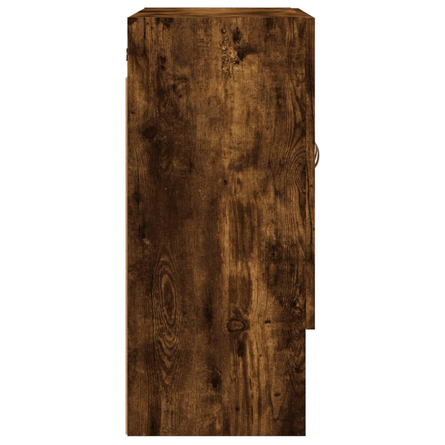 Wandkast 60X31X70 Cm Bewerkt Hout Kleurig Gerookt eiken