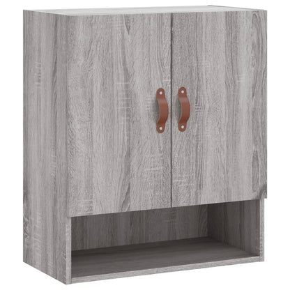Wandkast 60X31X70 Cm Bewerkt Hout Eikenkleurig Grijs sonoma