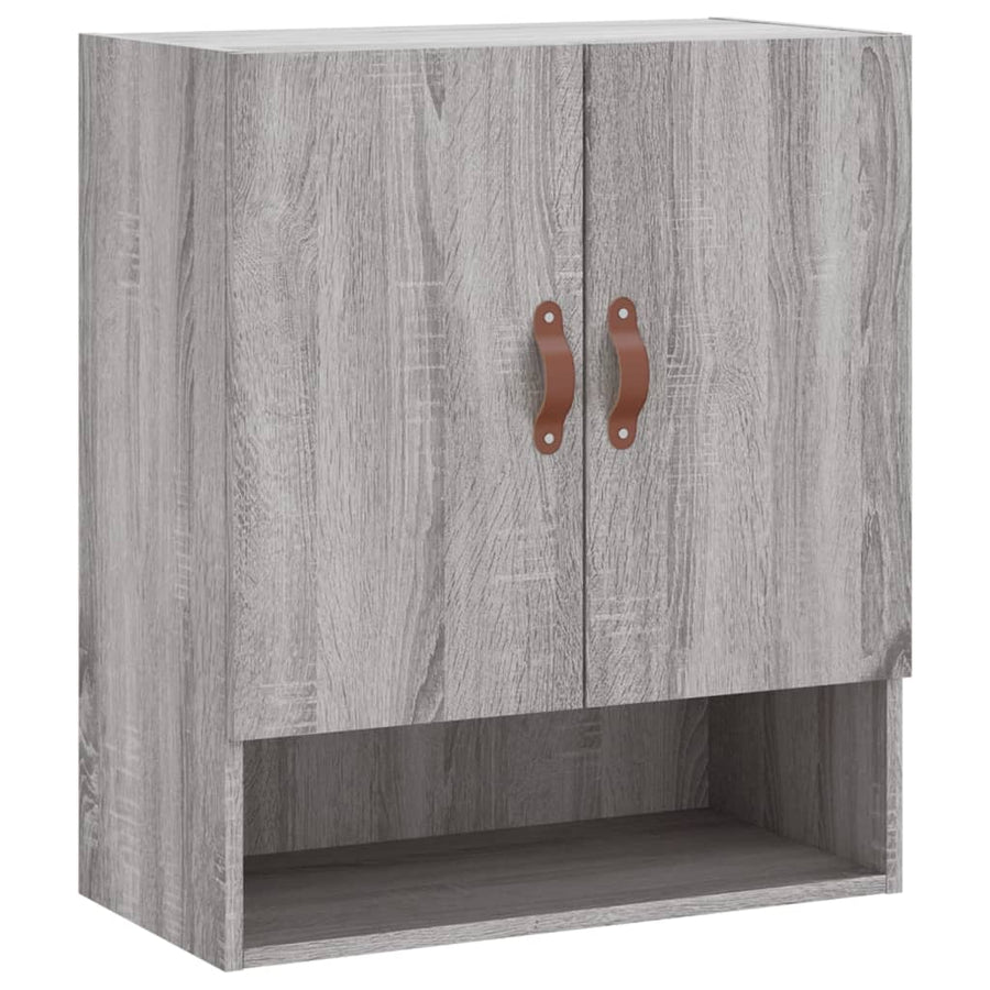 Wandkast 60X31X70 Cm Bewerkt Hout Eikenkleurig Grijs sonoma