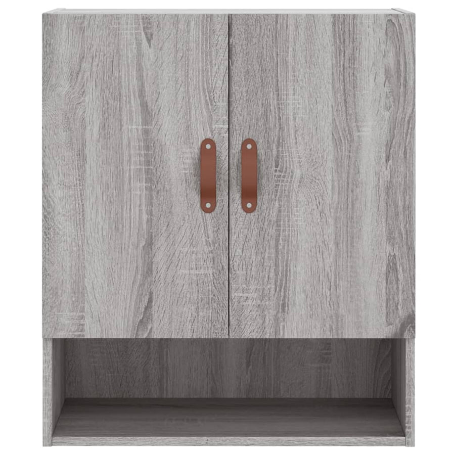 Wandkast 60X31X70 Cm Bewerkt Hout Eikenkleurig Grijs sonoma