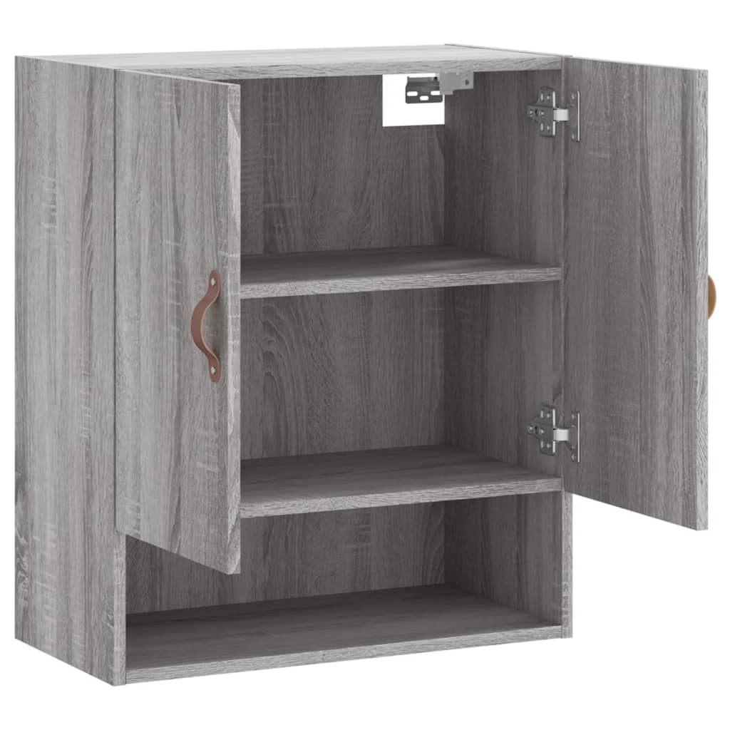 Wandkast 60X31X70 Cm Bewerkt Hout Eikenkleurig Grijs sonoma