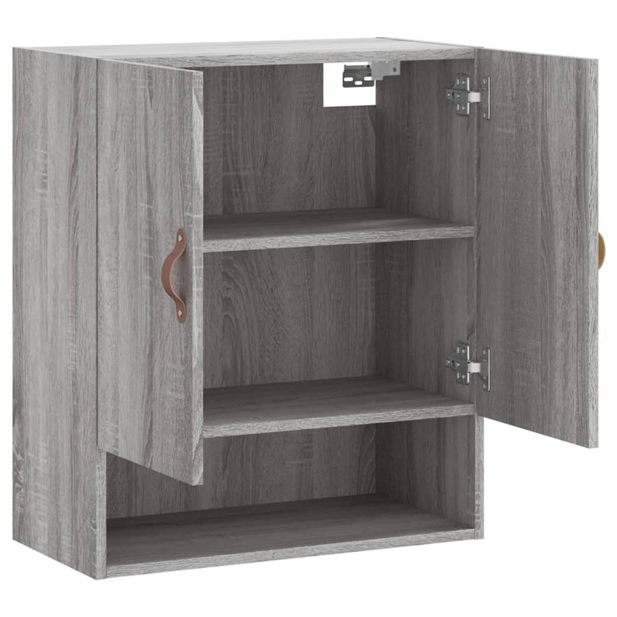 Wandkast 60X31X70 Cm Bewerkt Hout Eikenkleurig Grijs sonoma