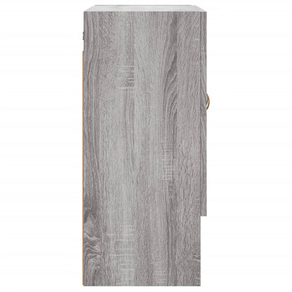 Wandkast 60X31X70 Cm Bewerkt Hout Eikenkleurig Grijs sonoma