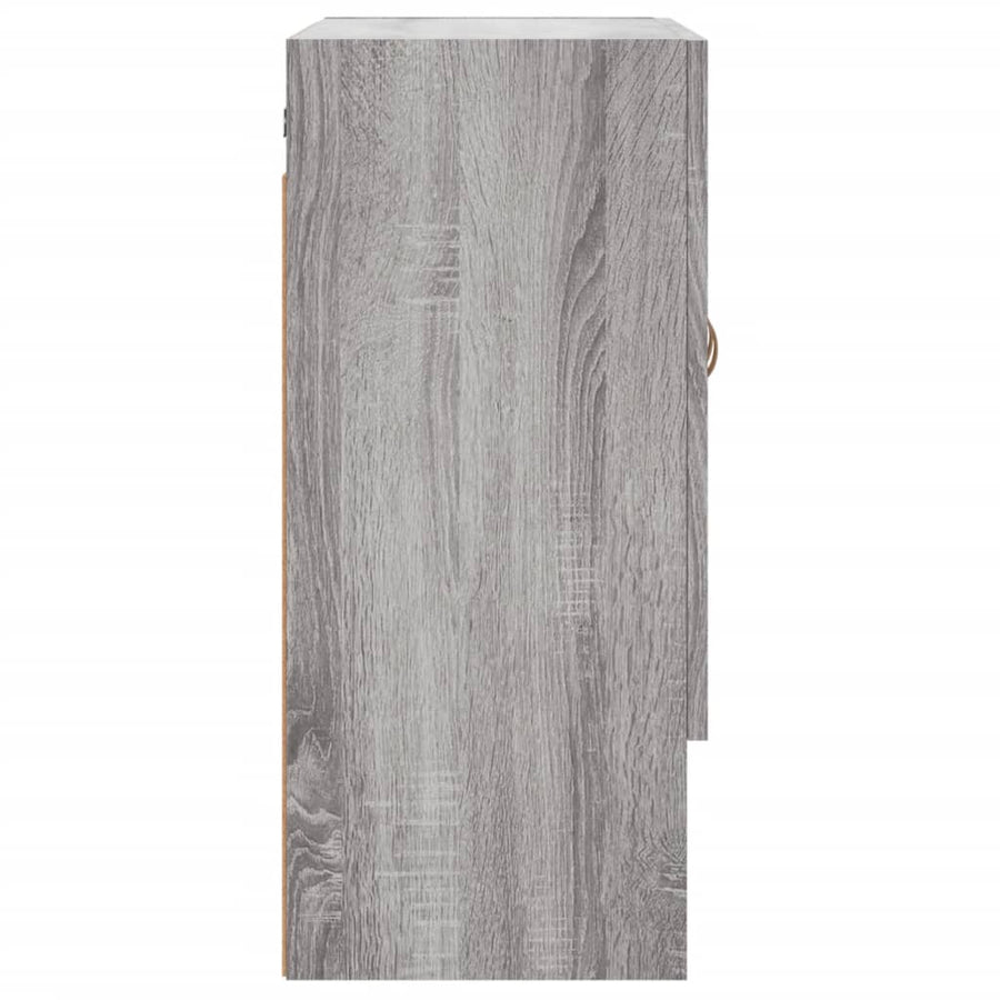 Wandkast 60X31X70 Cm Bewerkt Hout Eikenkleurig Grijs sonoma