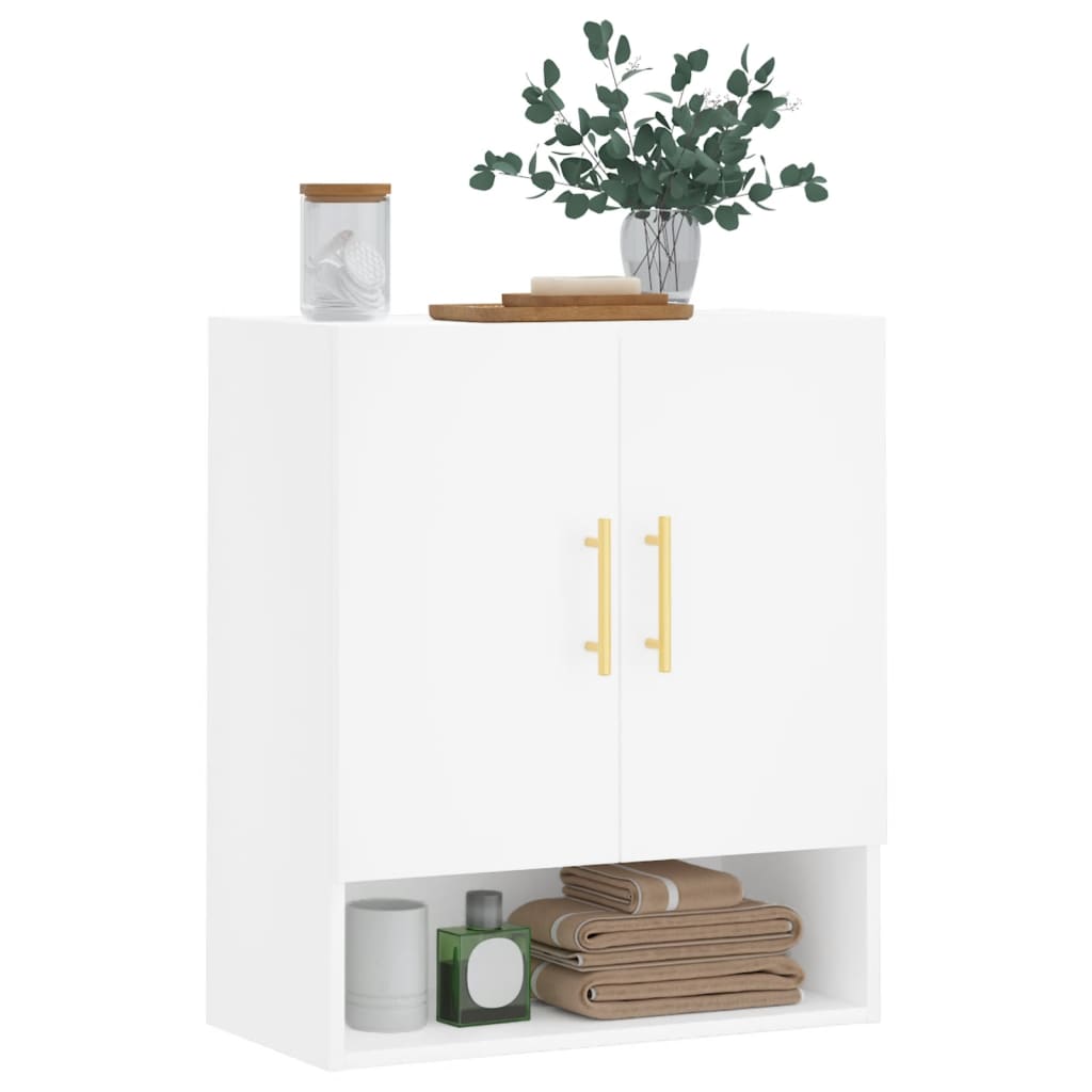 Wandkast 60X31X70 Cm Bewerkt Hout Wit