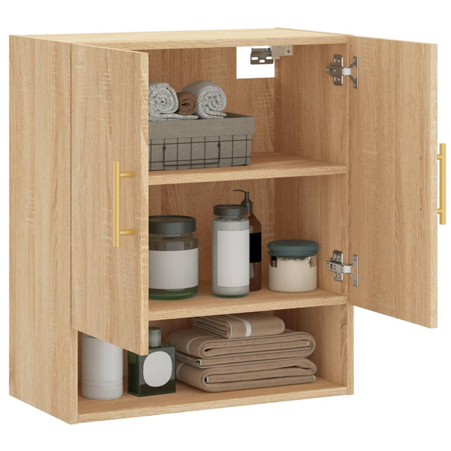 Wandkast 60X31X70 Cm Bewerkt Hout Kleurig Sonoma eiken