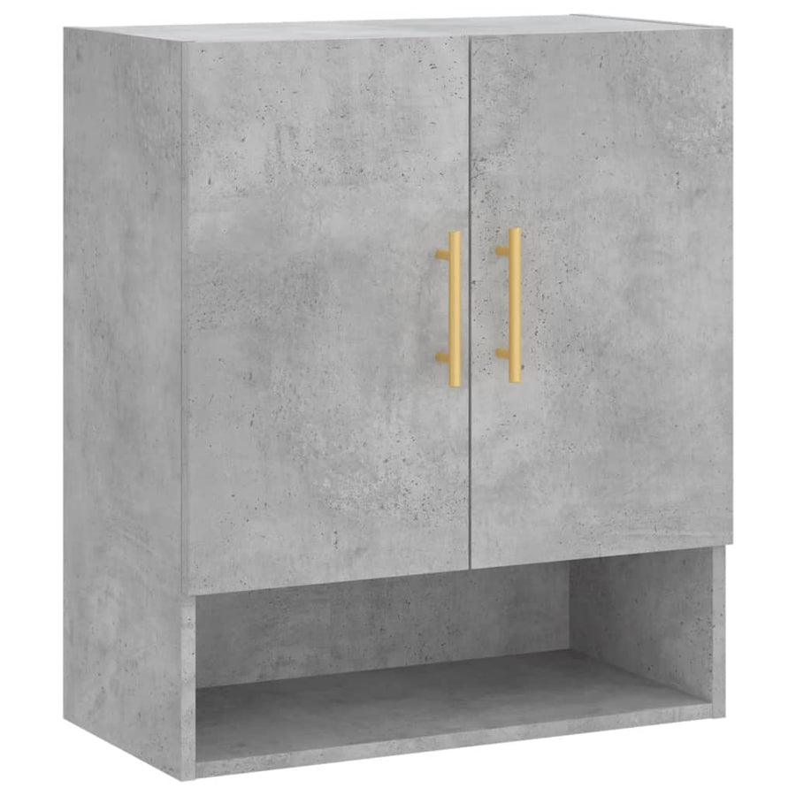 Wandkast 60X31X70 Cm Bewerkt Hout Betongrijs