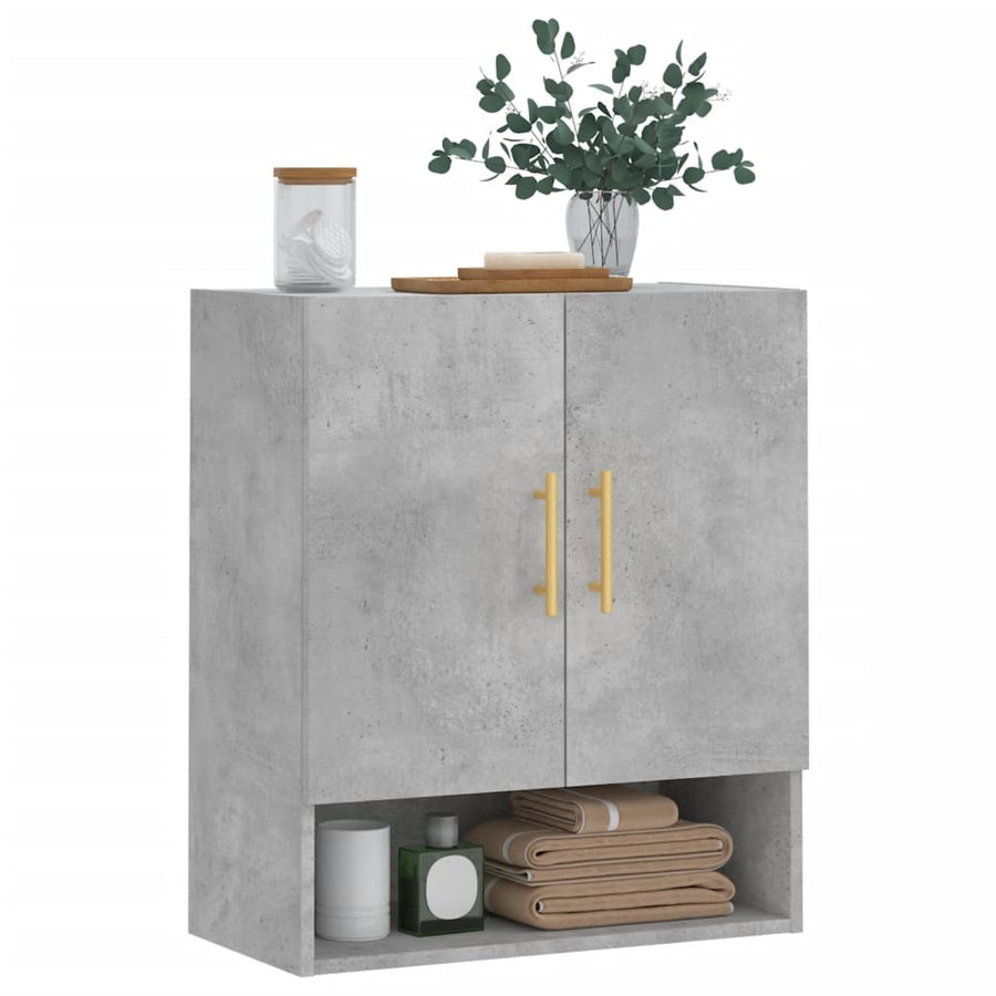 Wandkast 60X31X70 Cm Bewerkt Hout Betongrijs