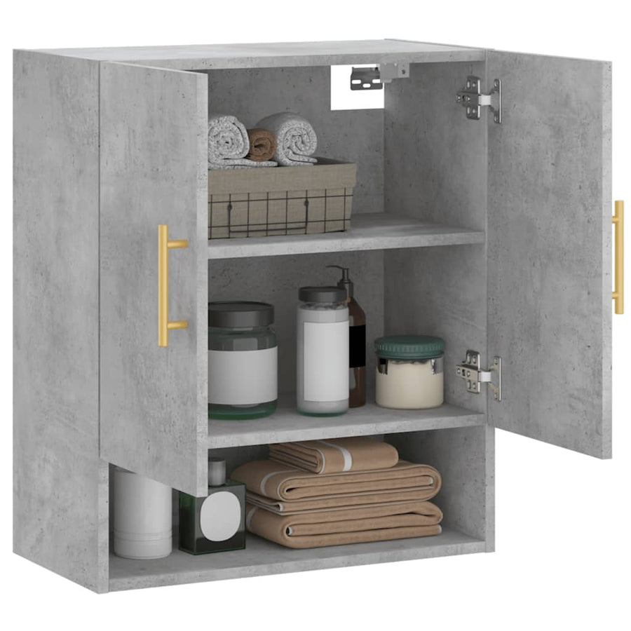 Wandkast 60X31X70 Cm Bewerkt Hout Betongrijs