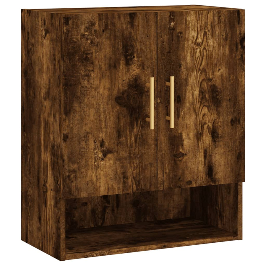 Wandkast 60X31X70 Cm Bewerkt Hout Kleurig Gerookt eiken