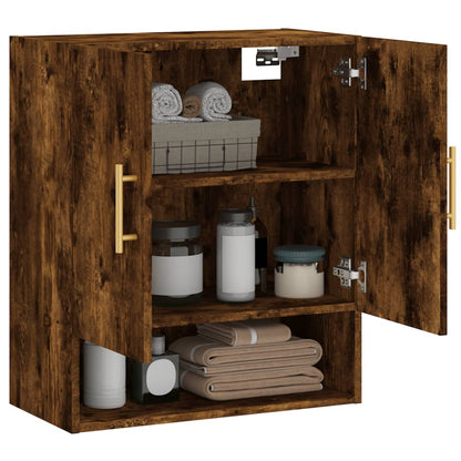 Wandkast 60X31X70 Cm Bewerkt Hout Kleurig Gerookt eiken