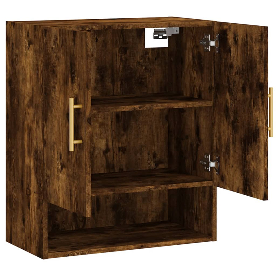 Wandkast 60X31X70 Cm Bewerkt Hout Kleurig Gerookt eiken