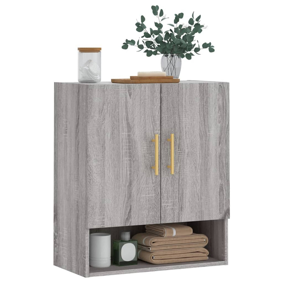 Wandkast 60X31X70 Cm Bewerkt Hout Grijs Sonoma Eikenkleurig