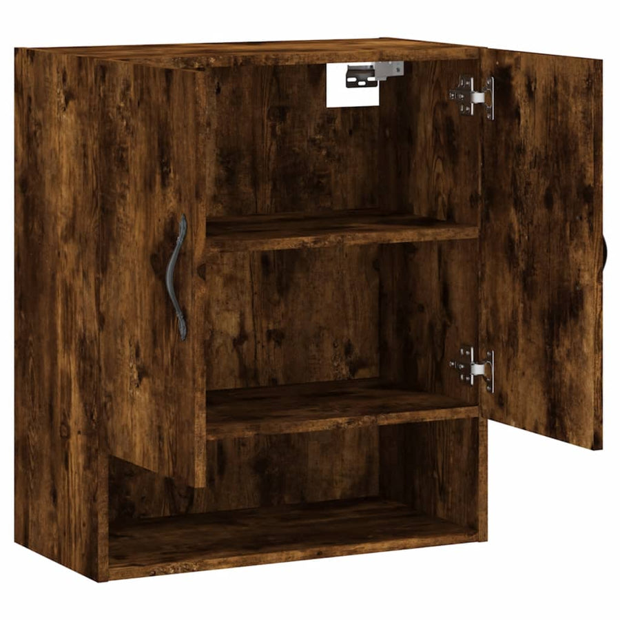 Wandkast 60x31x70 cm bewerkt hout gerookt eikenkleurig