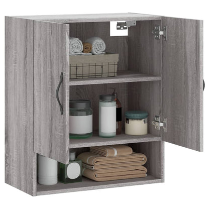 Wandkast 60X31X70 Cm Bewerkt Hout Eikenkleurig Grijs sonoma