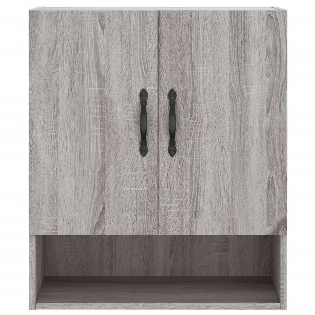 Wandkast 60X31X70 Cm Bewerkt Hout Eikenkleurig Grijs sonoma