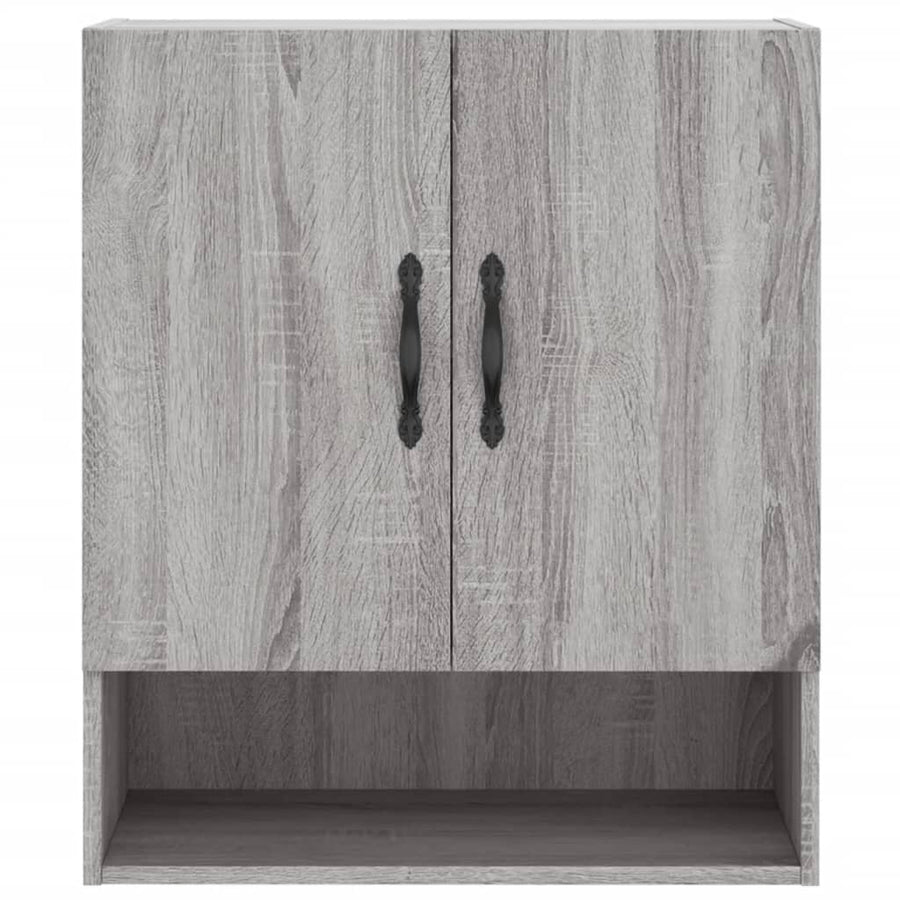 Wandkast 60X31X70 Cm Bewerkt Hout Eikenkleurig Grijs sonoma