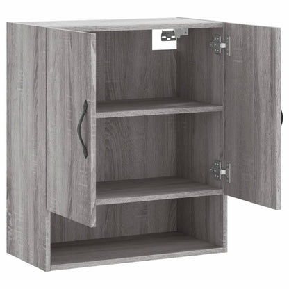 Wandkast 60X31X70 Cm Bewerkt Hout Eikenkleurig Grijs sonoma
